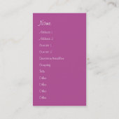 Gayleの回転木馬の馬の名刺 名刺 (裏面)