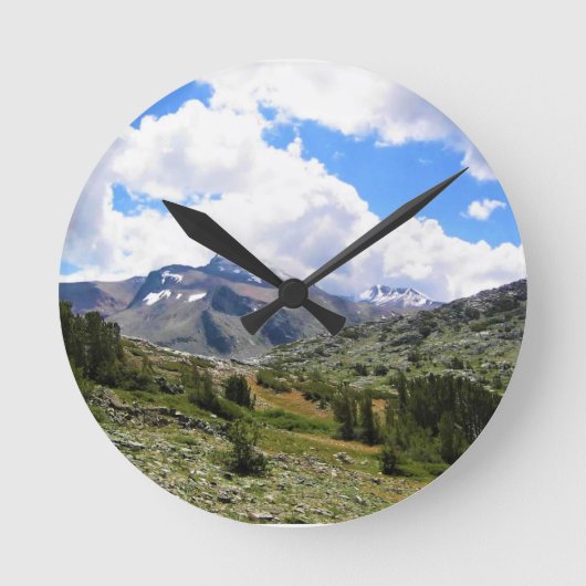 Gaylor Lakes Trail、Tioga Pass、Yosemite、CA ラウンド壁時計 (正面)