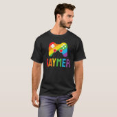 Gaymer Funny Gaming Lover LGBTQ+ Gay Gamer Rainbow Tシャツ (正面フル)