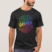 Gaymer Rainbow Board Game Bits Tシャツ (正面)
