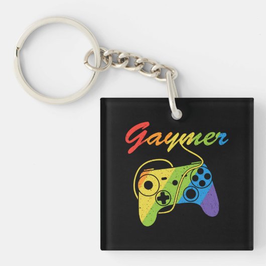 Gaymer | Rainbow Video Game Controller | Gaming キーホルダー (正面)