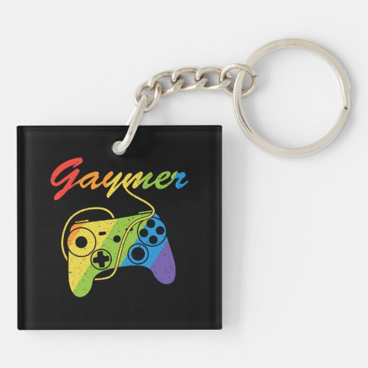 Gaymer | Rainbow Video Game Controller | Gaming キーホルダー (裏面)
