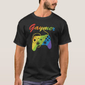 Gaymer | Rainbow Video Game Controller | Gaming Tシャツ (正面)