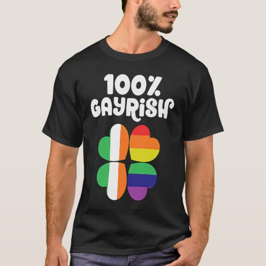 Gayrish LGBTQ Gay Pride Shamrock Lucky St Patricks Tシャツ (正面)