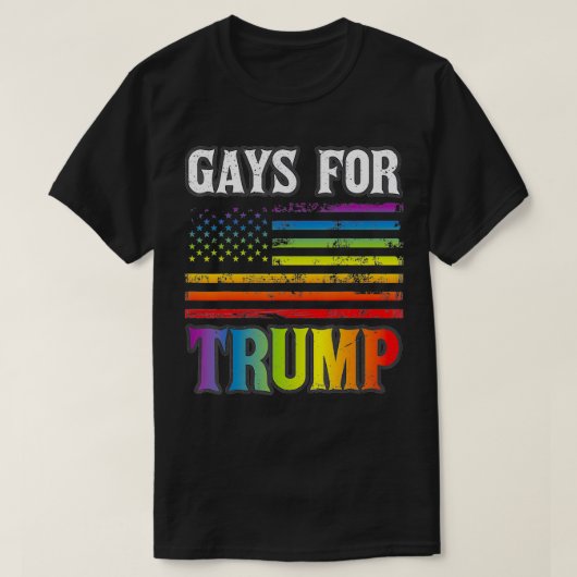 Gays For Trump LGBT Pride Gay Rainbow Flag Vote Re Tシャツ (デザイン正面)