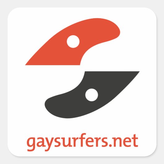 GaySurfers.netロゴ+ URL スクエアシール (正面)