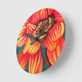Gazania desert flower art by Sacha Grossel ラウンド壁時計 (傾斜)