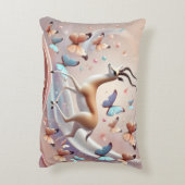 Gazelle and Butterflies Fantasy Art アクセントクッション (裏面(縦))