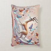 Gazelle and Butterflies Fantasy Art アクセントクッション (正面(垂直))