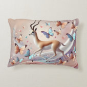 Gazelle and Butterflies Fantasy Art アクセントクッション (裏面)