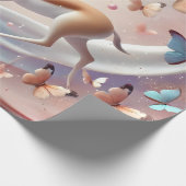 Gazelle and Butterflies Fantasy Art ラッピングペーパー (角)