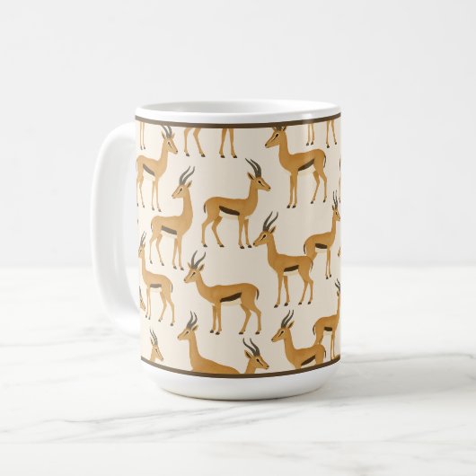 "GAZELLE PRINT" - 15OZ コーヒーマグ コーヒーマグカップ (正面左)