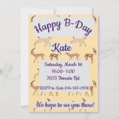 Gazelles Happy Birthday 招待状 (正面)