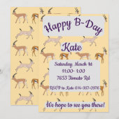 Gazelles Happy Birthday 招待状 (正面/裏面)