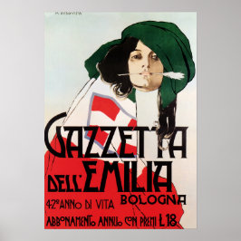 GAZETTA DELL EMILIA Bologna by Marcelo Dudovich ポスター