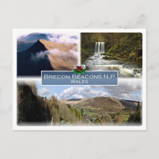 GBの統一された王国 – ウェールズ – The Brecon Beacons NP ポストカード (正面)
