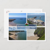 GB統一された王国 – ウェールズ – ゴワー半島 – ポストカード (正面/裏面)