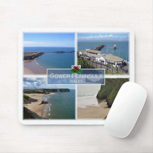 GB統一された王国 – ウェールズ – ゴワー半島 –  マウスパッド (マウス)