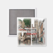 GB0144ヨーロッパ、イギリス、ヨーク、冷蔵庫 マグネット (正面/裏面)