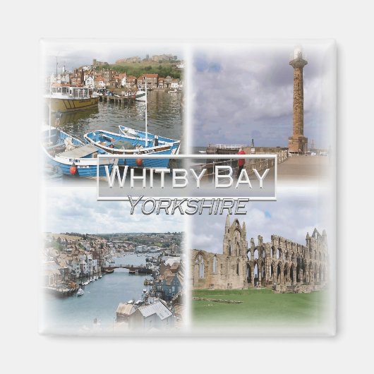 GB0145 Europe, England, Whitby Bay,冷蔵庫 マグネット (正面)