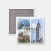 GB0154ヨーロッパ、スコットランド、スターリング、冷蔵庫 マグネット (正面/裏面)