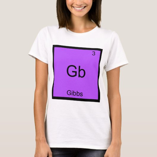 Gb – ギブおもしろいス化学素子シンボルTシャツ Tシャツ (正面)