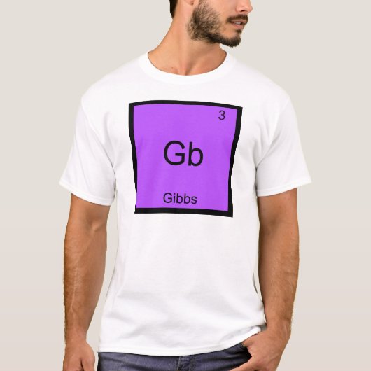 Gb - ギブス おもしろ 化学 元素記号 Tシャツ (正面)