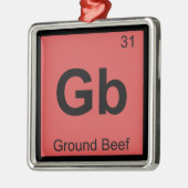Gb -グラウンドビーフ化学の定期表記 メタルオーナメント (左)