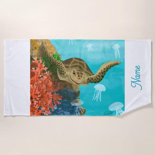 GB Beach Towel Sea Turtle ビーチタオル (正面)