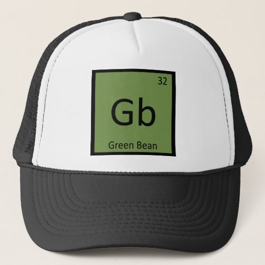 Gb - Green Bean Vegetable Chemistry Periodic Table キャップ (正面)
