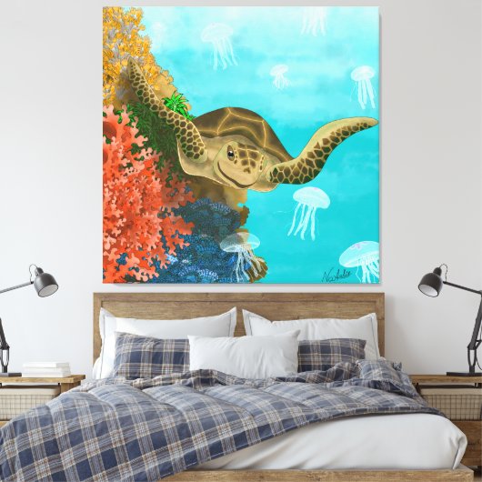 GB Print on canvas turtle キャンバスプリント (インサイチュ (寝室))