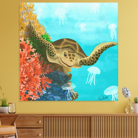 GB Print on canvas turtle キャンバスプリント (インサイチュ (リビング))