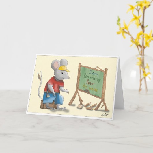 GB School enrollment card, lovingly hand-drawn boy カード (黄色い花)