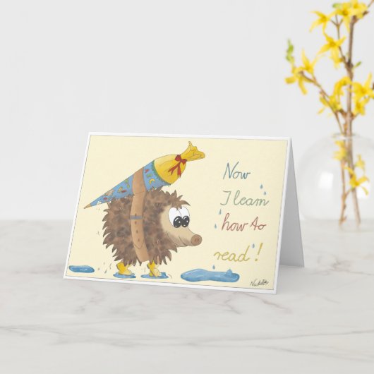 GB School enrollment card, lovingly hand-drawn boy カード (黄色い花)