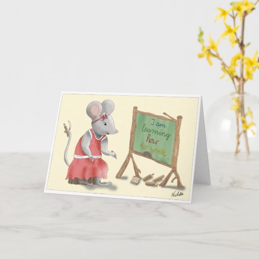 GB School enrollment card, lovingly hand-drawn gir カード (黄色い花)