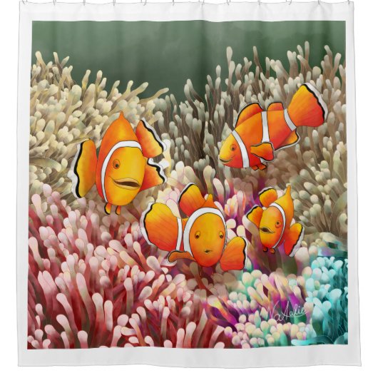 GB Shower Curtain Clownfish シャワーカーテン (正面)