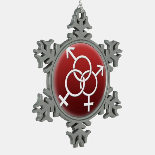 GBLTプライドオーナメントパーソナライズされたゲイラブギフト スノーフレークピューターオーナメント (左)