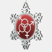 GBLTプライドオーナメントパーソナライズされたゲイラブギフト スノーフレークピューターオーナメント (右)