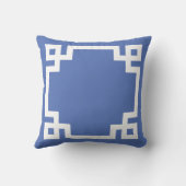 GBS青と白ギリシャ語鍵スクリプトモノグラム クッション (裏面)