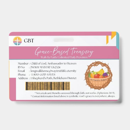 GBT バッジ(クリスチャンの恵みを忘れずに) バッジ (正面)