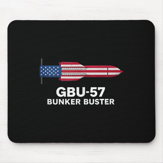 GBU-57バンカーバスターアメリカ国旗7月4日タンニットウエア マウスパッド (正面)