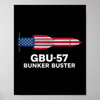 Gbu-57 Bunker Buster American Flag 4th Of July Tan ポスター