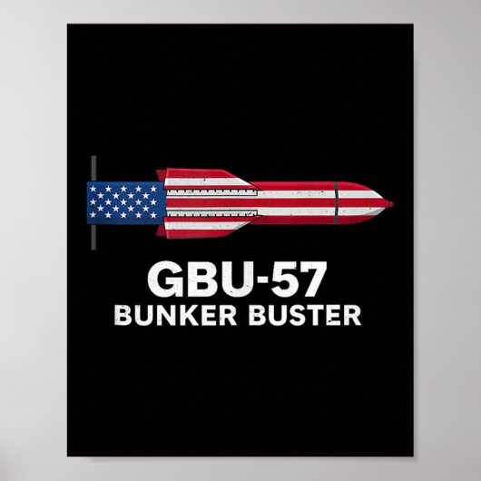Gbu-57 Bunker Buster American Flag 4th Of July Tan ポスター (正面)