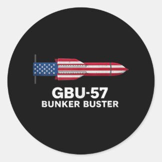 Gbu-57 Bunker Buster American Flag 4th Of July Tan ラウンドシール