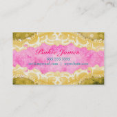 GCによって感染する水のピンク及び金ゴールドの水玉模様 名刺 (裏面)