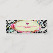 GCのぼろぼろのヴィンテージのチャームの黒のダマスク織 スキニー名刺 (裏面)