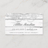 GCのぼろぼろのヴィンテージの灰色のダマスク織の名刺 名刺 (裏面)