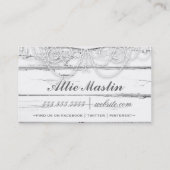 GCのぼろぼろのヴィンテージの灰色のダマスク織の名刺 名刺 (裏面)