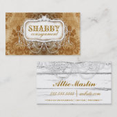 GCのぼろぼろのヴィンテージの金ゴールドのダマスク織 名刺 (正面/裏面)