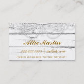 GCのぼろぼろのヴィンテージの金ゴールドのダマスク織 名刺 (裏面)